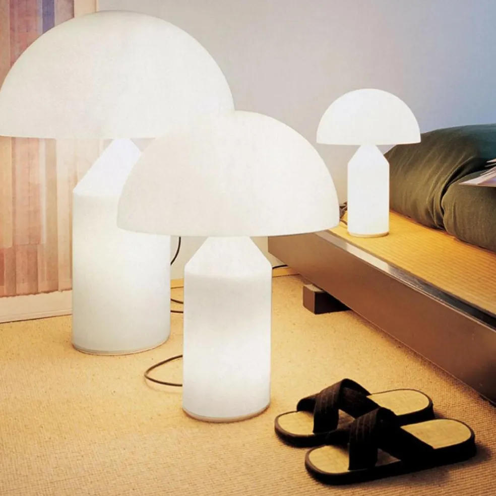 Atollo Tischleuchte Glas weiß