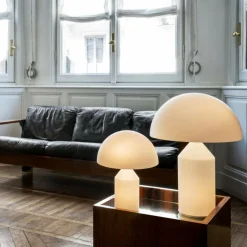 Atollo Tischleuchte Glas weiß