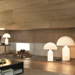 Atollo Tischleuchte Glas weiß