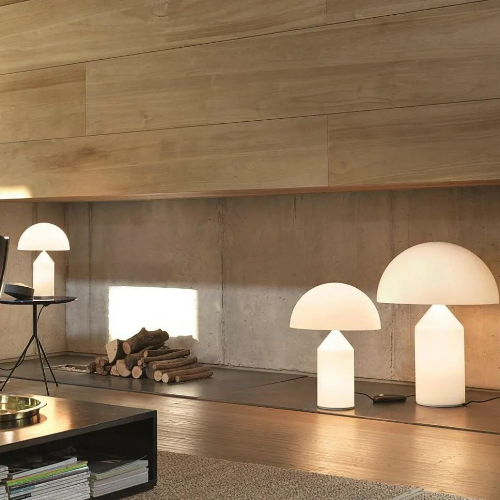 Atollo Tischleuchte Glas weiß