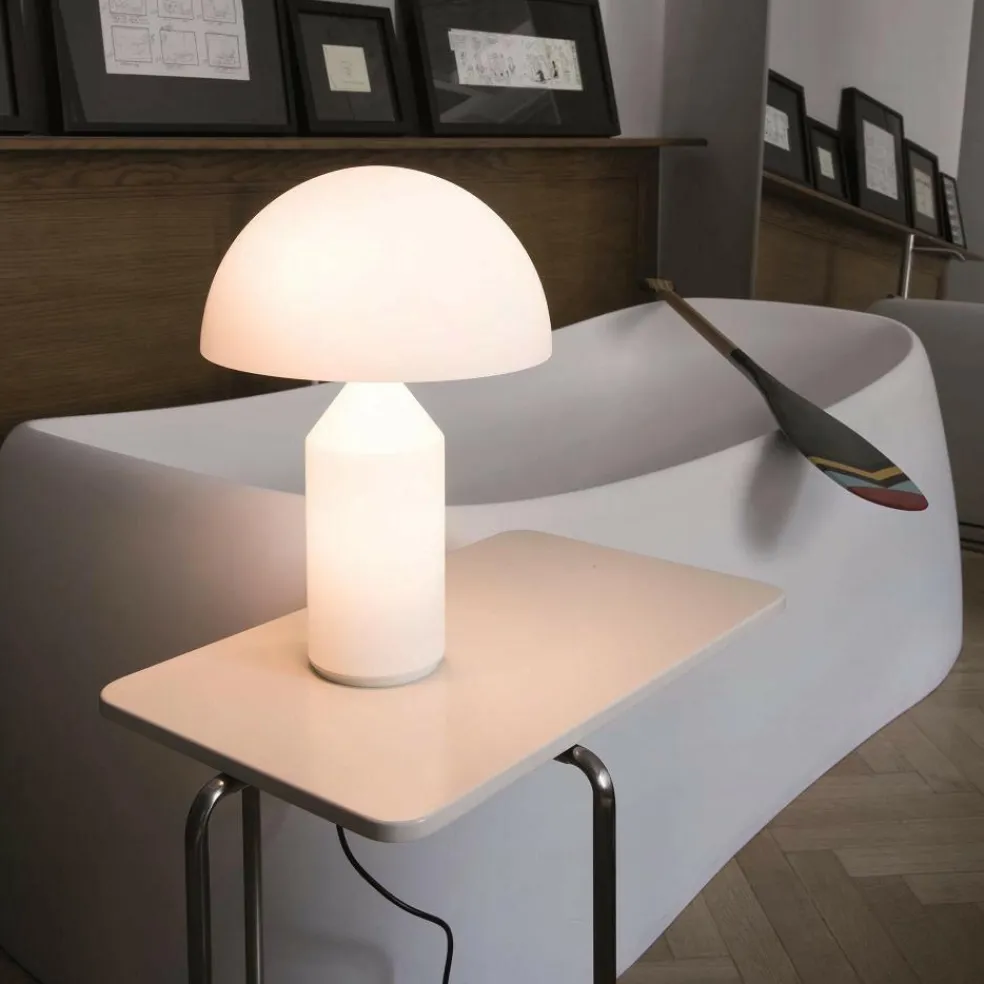 Atollo Tischleuchte Glas weiß