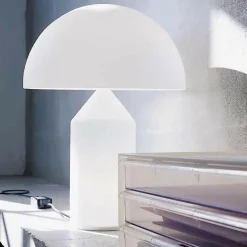 Atollo Tischleuchte Glas weiß