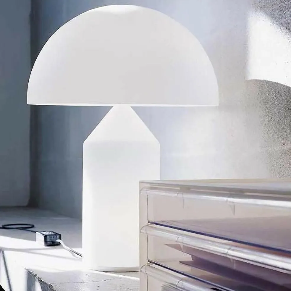 Atollo Tischleuchte Glas weiß