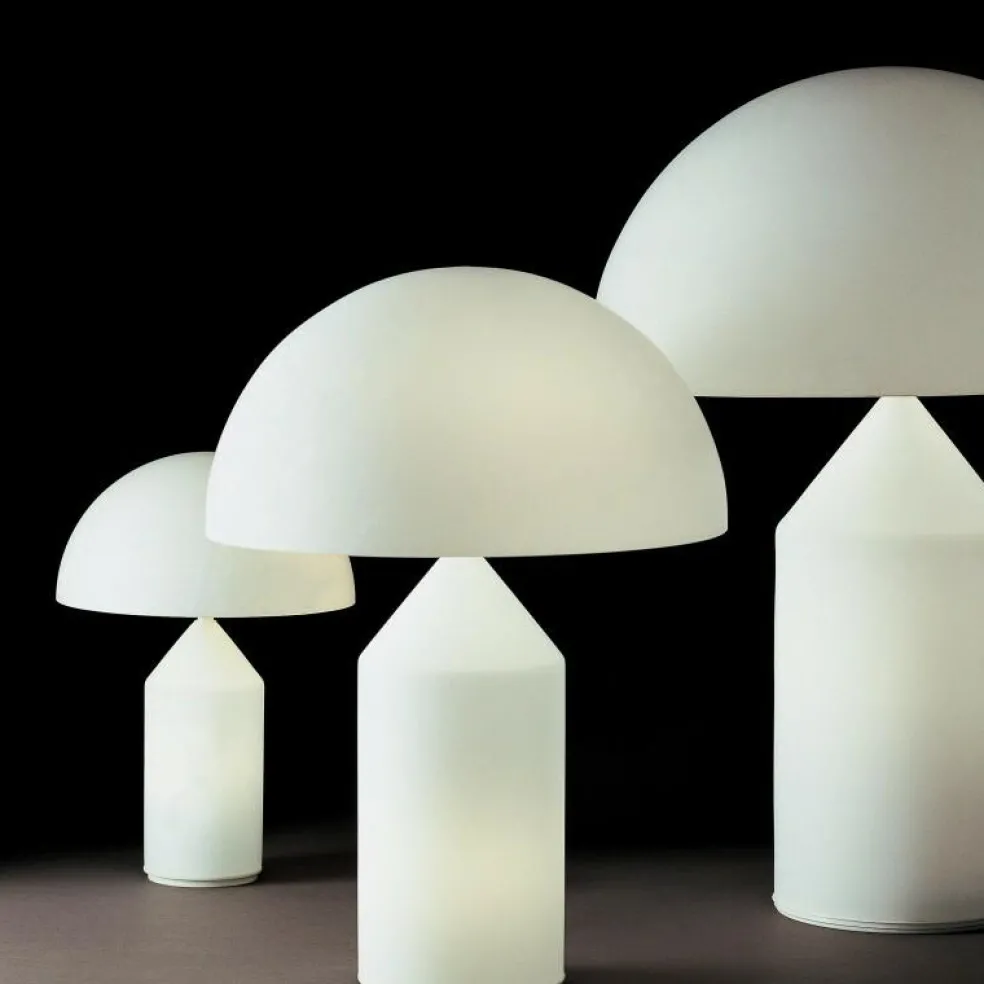 Atollo Tischleuchte Glas weiß