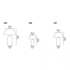 Atollo Tischleuchte Glas weiß