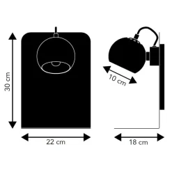 Ball Wandleuchte mit USB