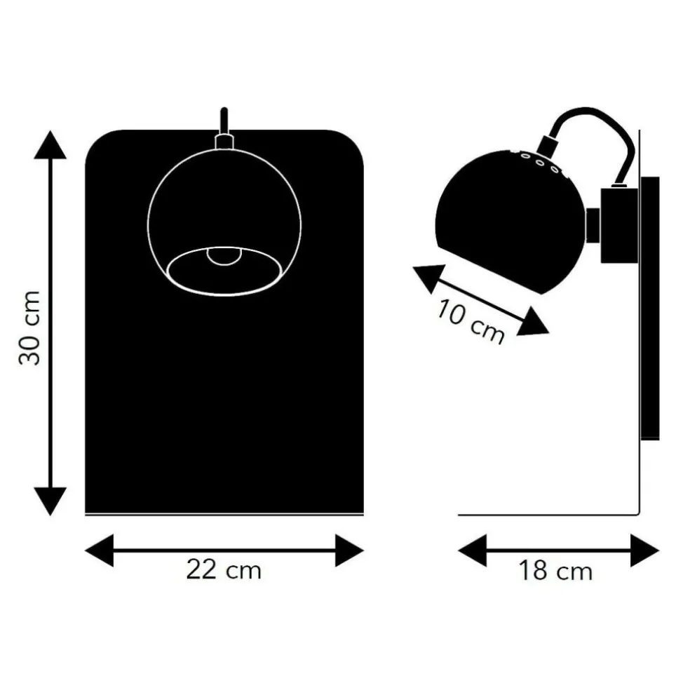 Ball Wandleuchte mit USB
