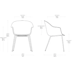 Bat Schalenstuhl Frontpolsterung Gestell konisch