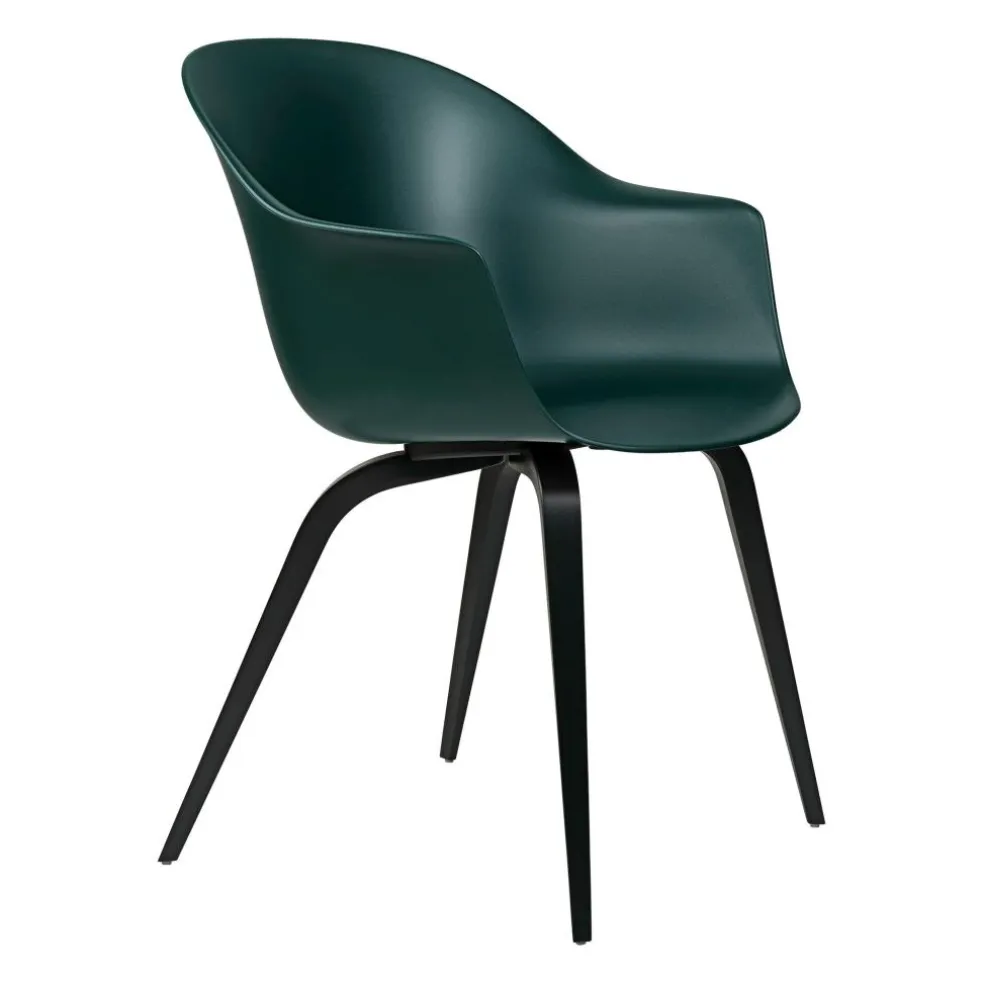 Bat Schalenstuhl Gestell Buche schwarz