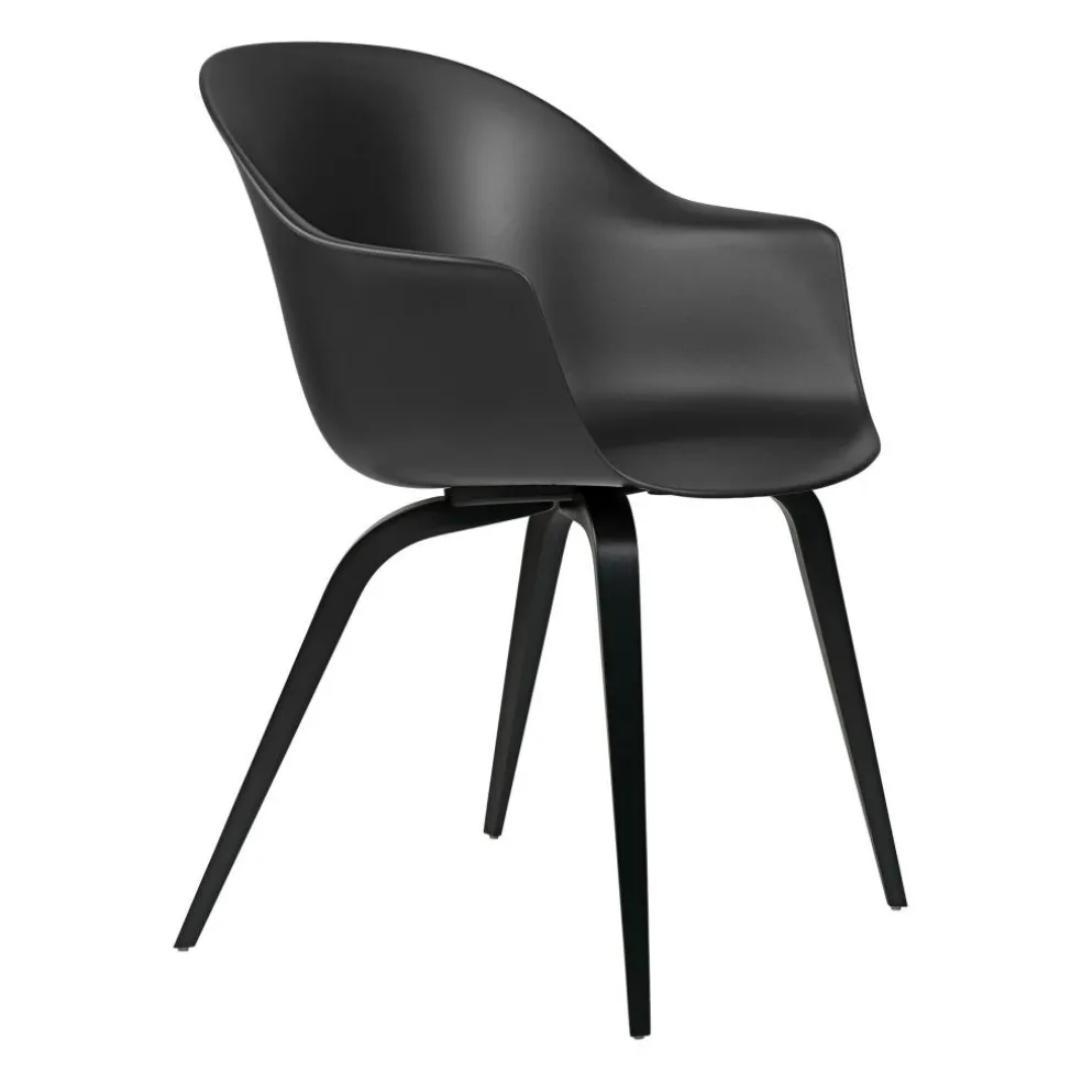 Bat Schalenstuhl Gestell Buche schwarz