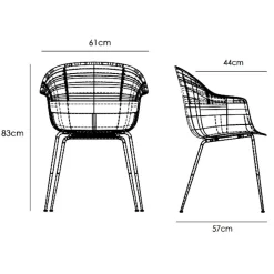 Bat Schalenstuhl Gestell konisch messing