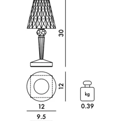 Battery LED Outdoor Tischleuchte mit Akku