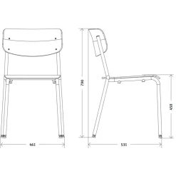 Bauhaus Edition Hassenpflug Modell 1255 Stuhl