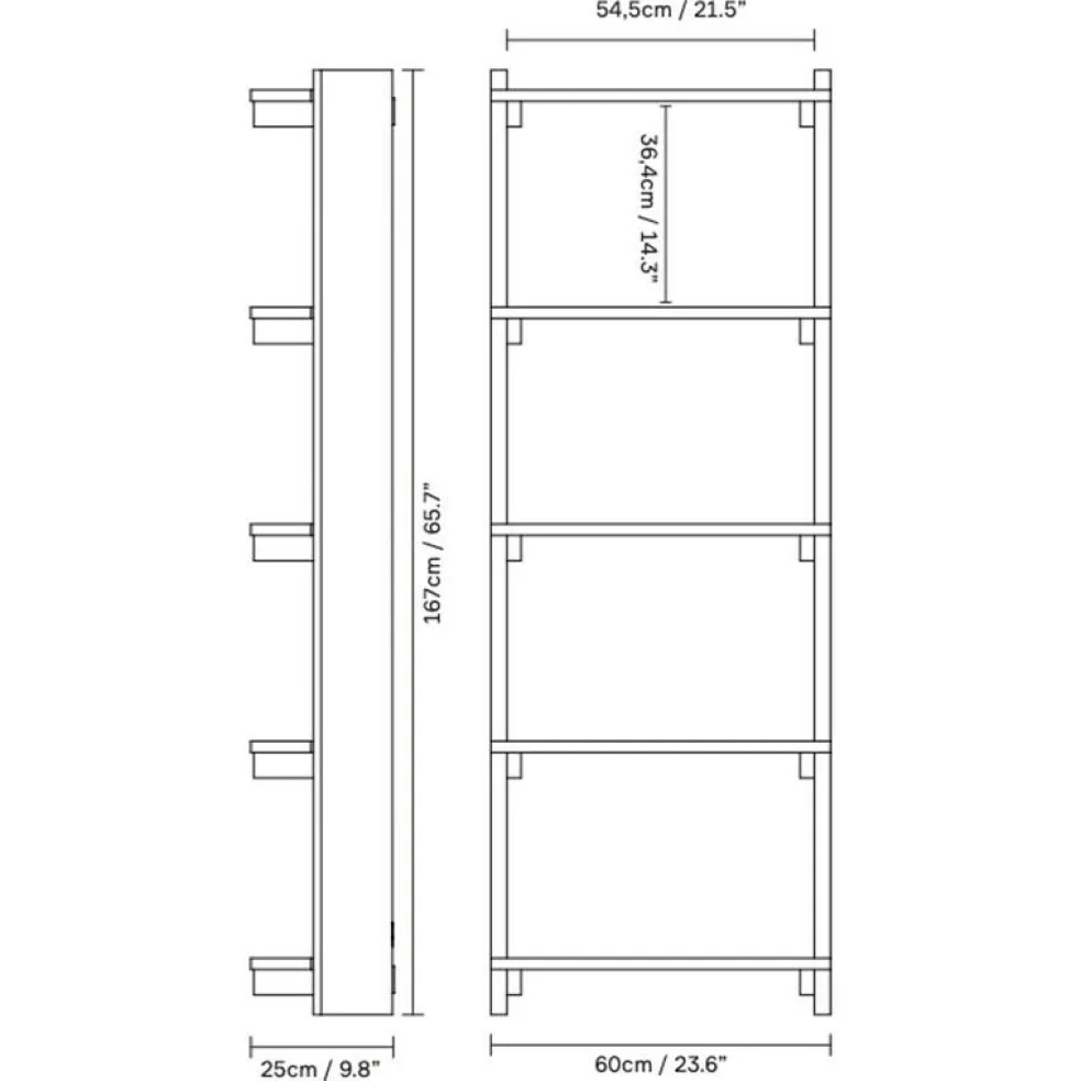 Beam 5 Wandregal 60x167cm
