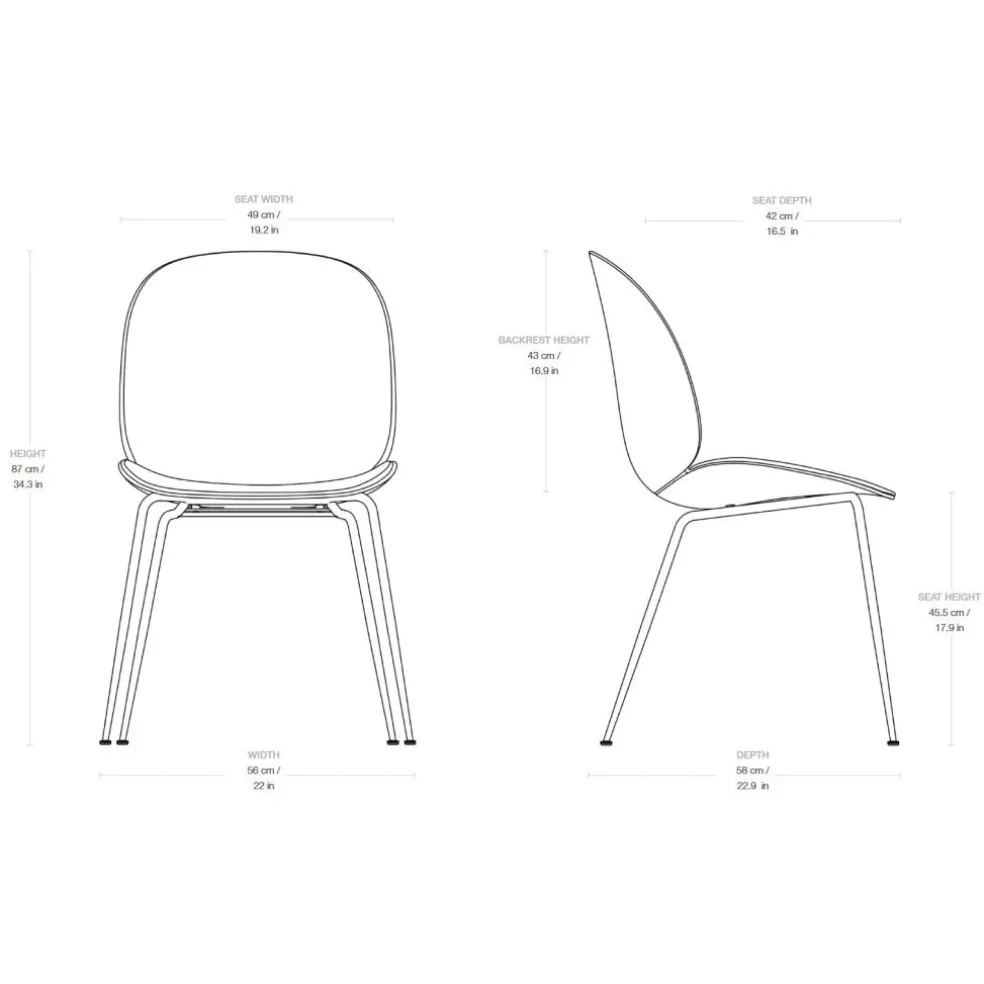 Beetle 3D Veneer Stuhl Leder gepolstert