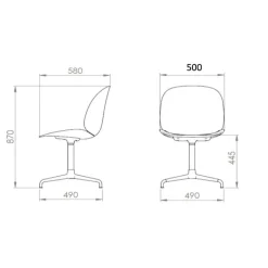 Beetle Drehstuhl mit Kreuzgestell