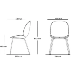 Beetle Stuhl Gestell schwarz
