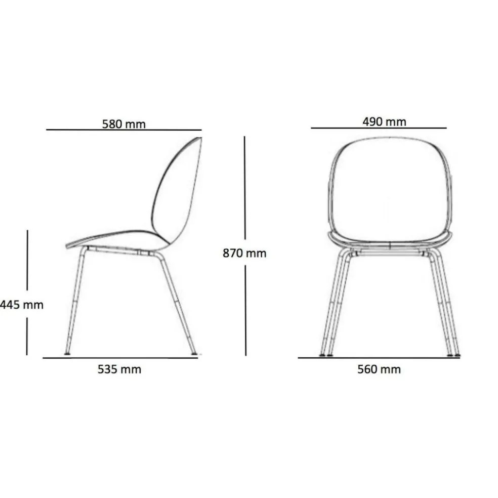 Beetle Stuhl Gestell schwarz