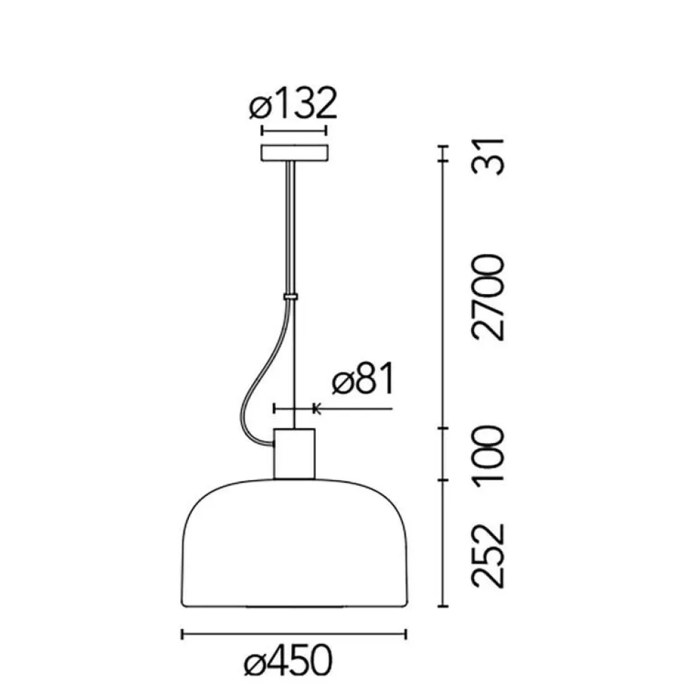 Bellhop Glass Pendelleuchte