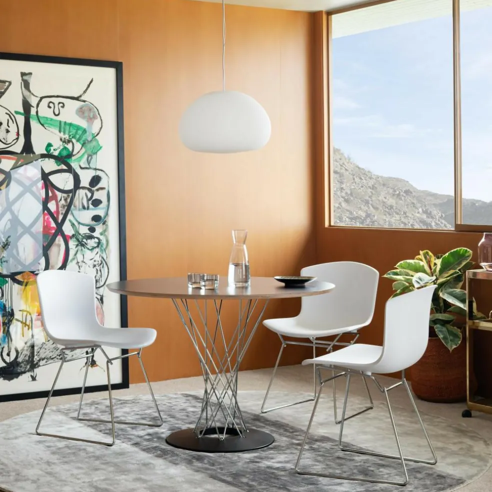 Bertoia Plastic Stuhl Gestell verchromt 4er Set