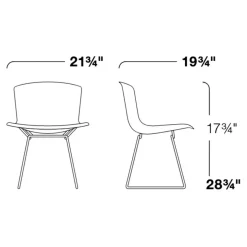 Bertoia Plastic Stuhl Gestell verchromt 4er Set