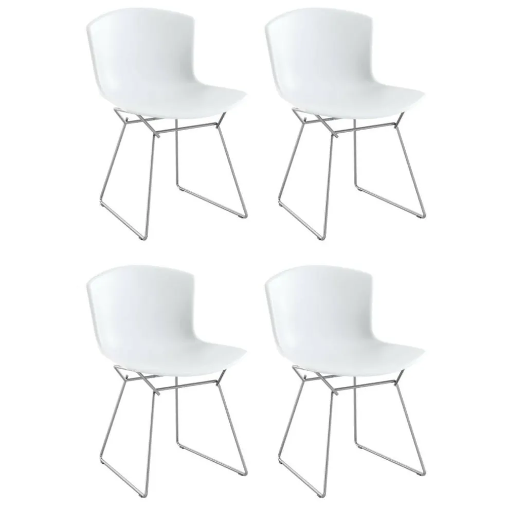 Bertoia Plastic Stuhl Gestell verchromt 4er Set