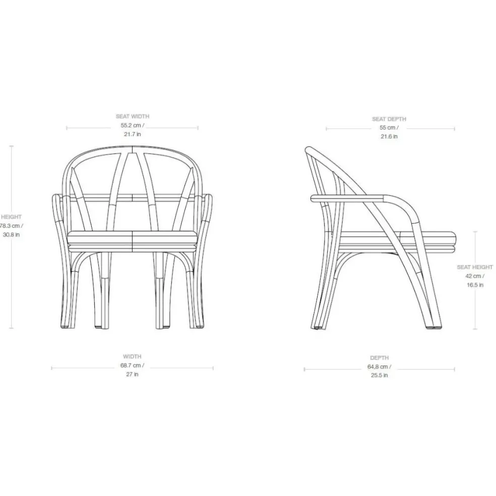 Bistra Armlehnstuhl Gestell Natur