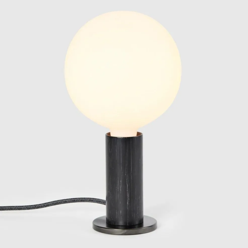 Blackened Oak Knuckle Tischleuchte mit Sphere IV Dim To Warm