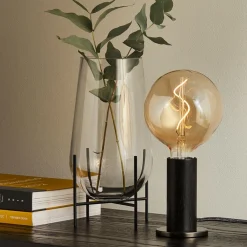 Blackened Oak Knuckle Tischleuchte mit Voronoi I LED E27 2W