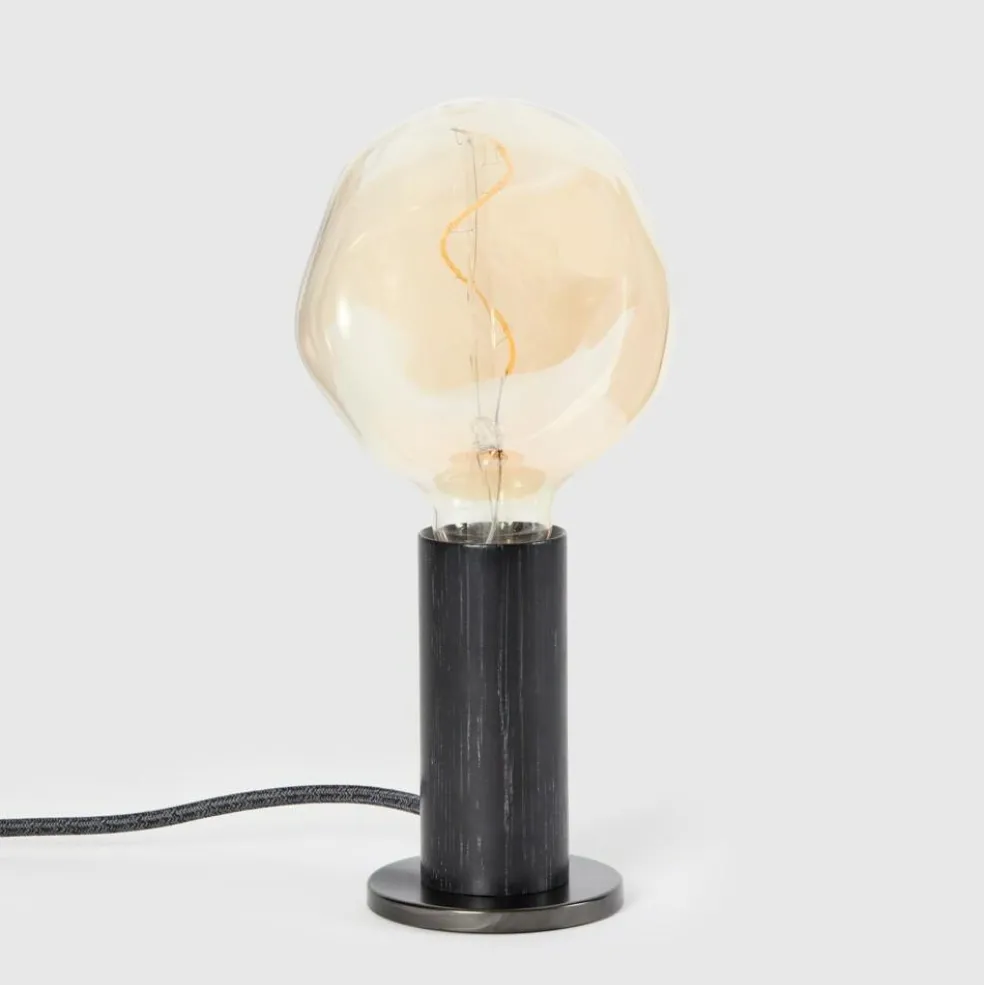 Blackened Oak Knuckle Tischleuchte mit Voronoi I LED E27 2W