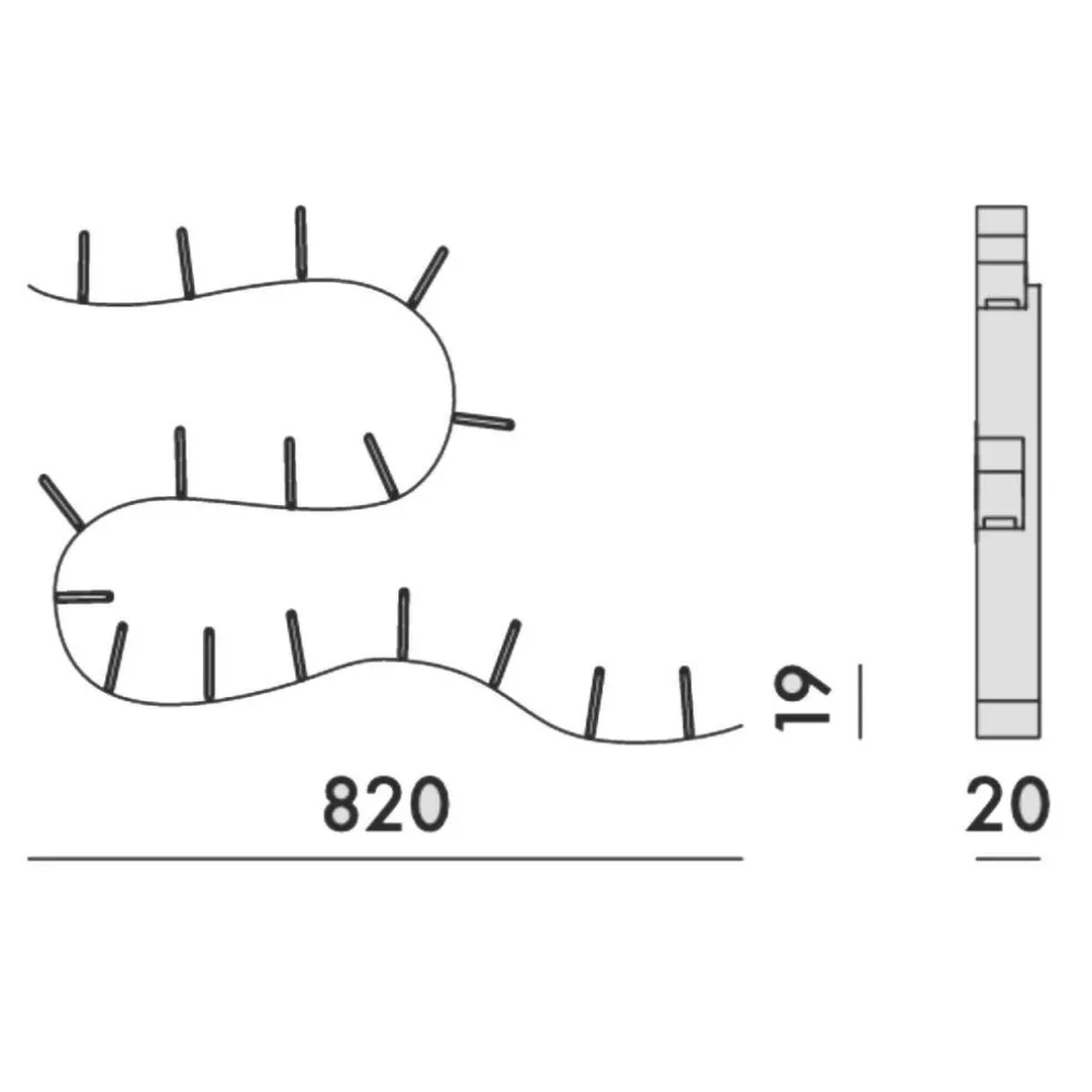 Bookworm Wandregal 820x20cm