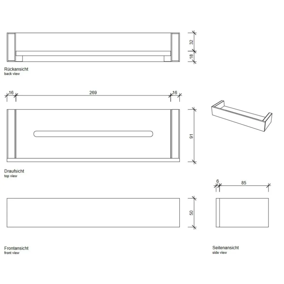 Brick BK DA30 Duschablage