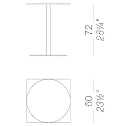 Brio Bistrotisch Eckig H72cm