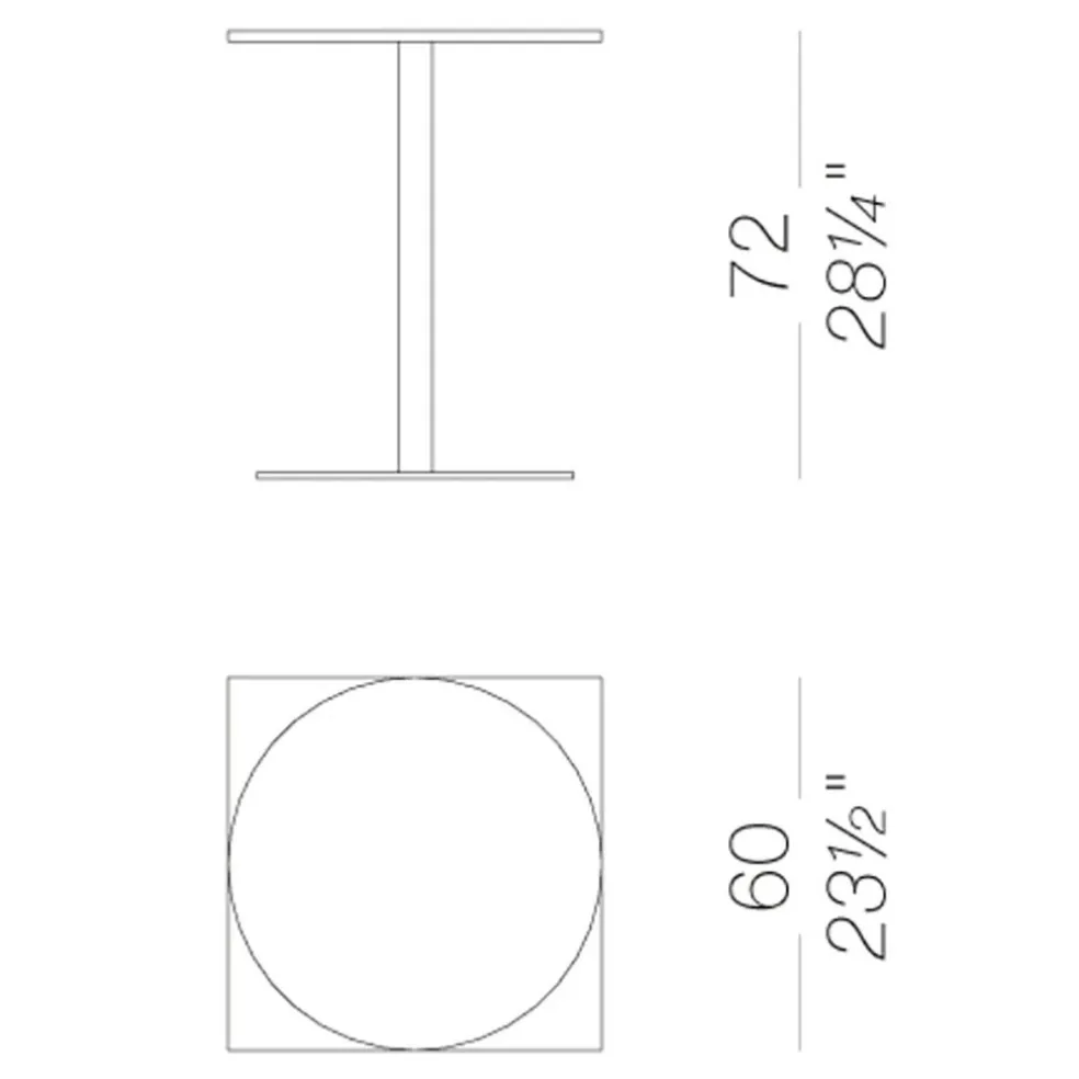 Brio Bistrotisch Eckig H72cm