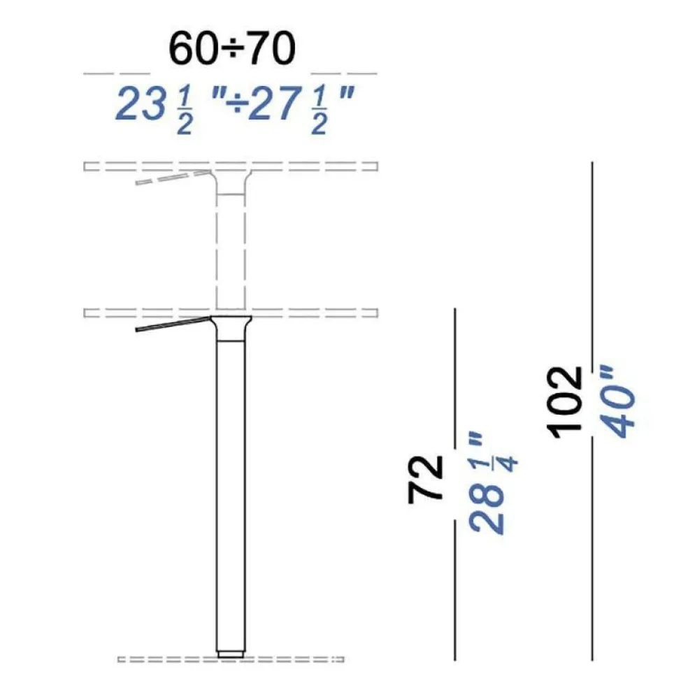 Brio Bistrotisch Gestell matt verchromt 72-102cm