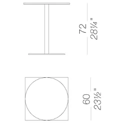 Brio Bistrotisch Gestell Schwarz Rund H72cm