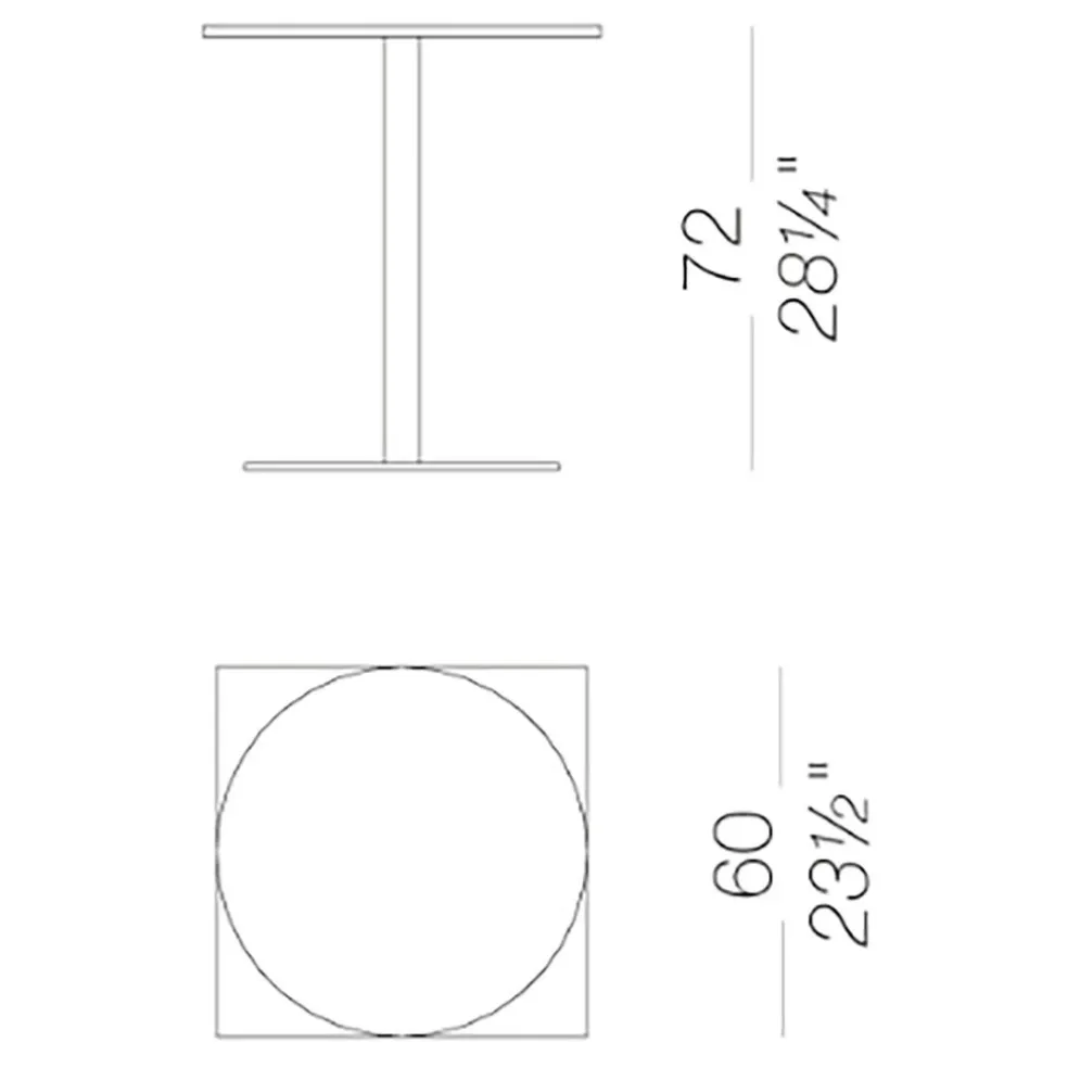 Brio Bistrotisch Gestell Schwarz Rund H72cm