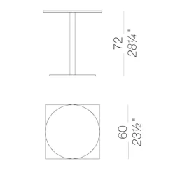 Brio Bistrotisch Gestell weiß H72cm