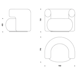 Burra Lounge Chair/ Drehsessel mit Rückdrehfunktion
