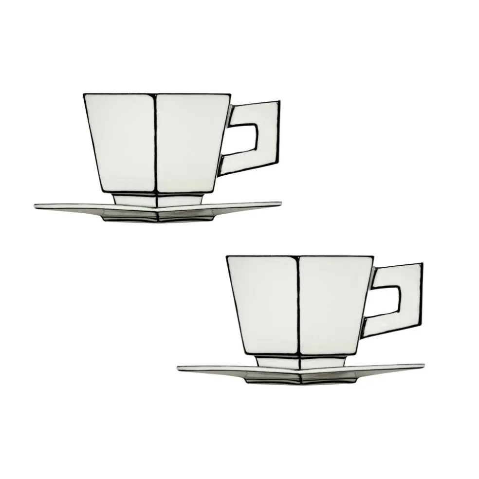 Carte Blanche Cappuccinotasse mit Untertasse 2er Set