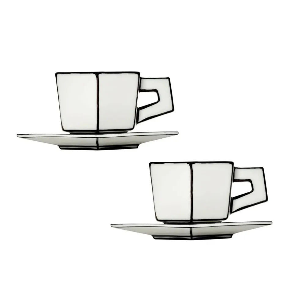 Carte Blanche Espressotasse mit Untertasse 2er Set