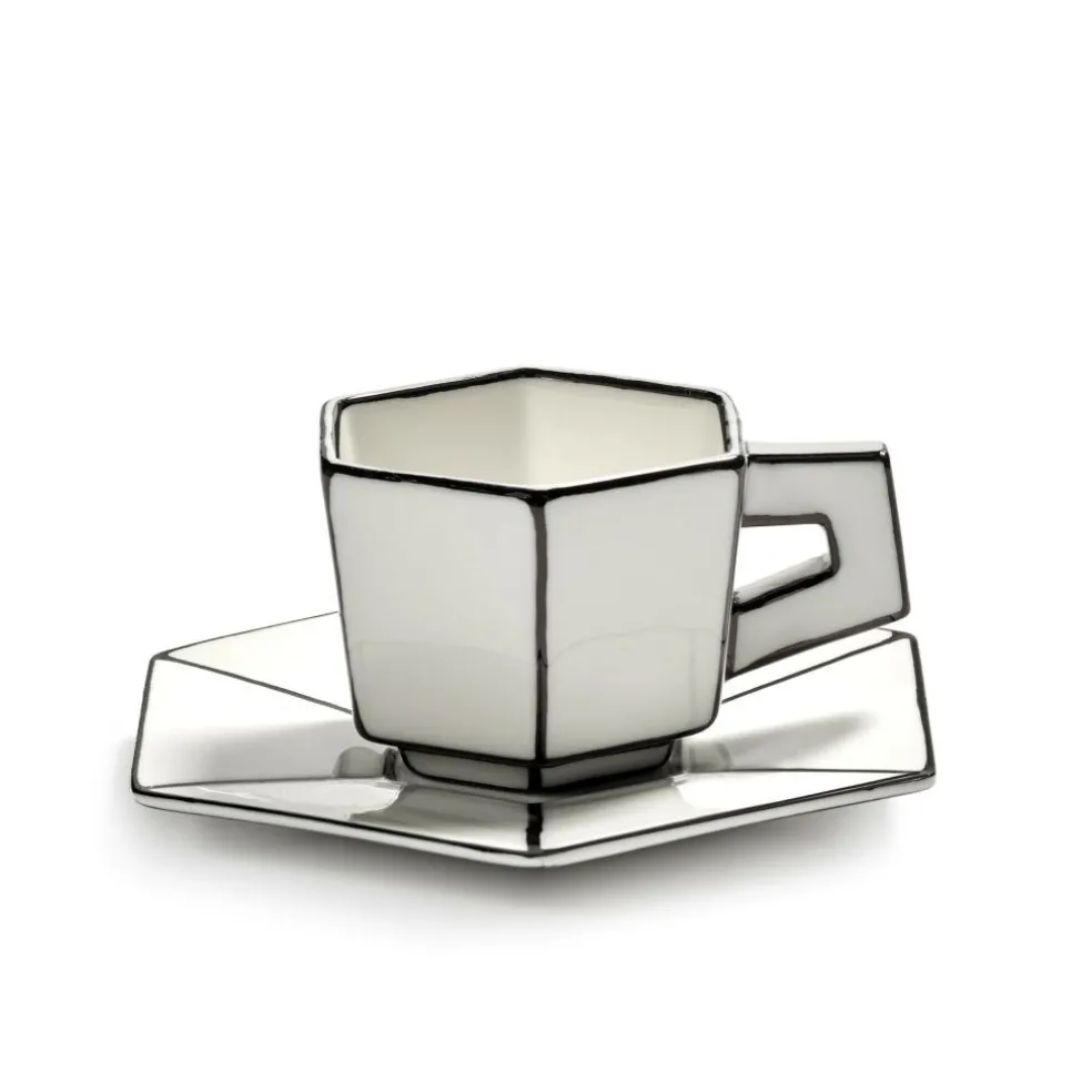 Carte Blanche Espressotasse mit Untertasse 2er Set