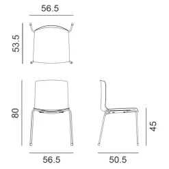 Catifa 46 0251 Stuhl zweifarbig Gestell Chrom
