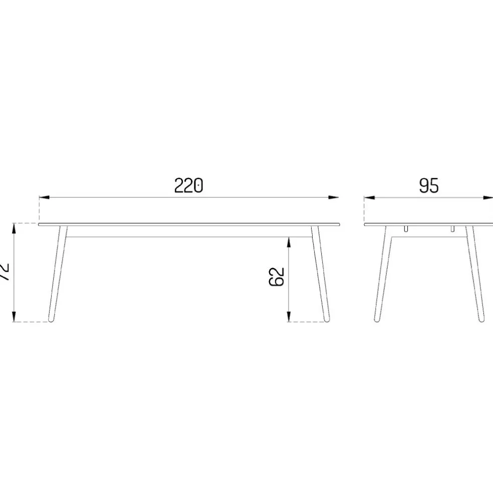 C35C Esstisch 220x95cm