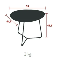 Cocotte Garten-Beistelltisch 55x44,5cm