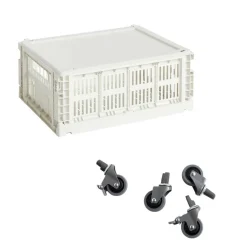 Colour Crate Korb M mit Deckel und Rollen