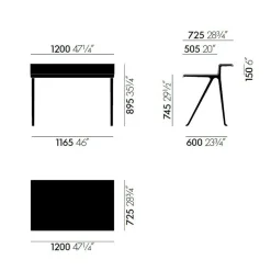 Courier Schreibtisch Gestell tiefschwarz