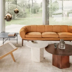 Croissant 3-Sitzer Sofa 230x88cm Leder