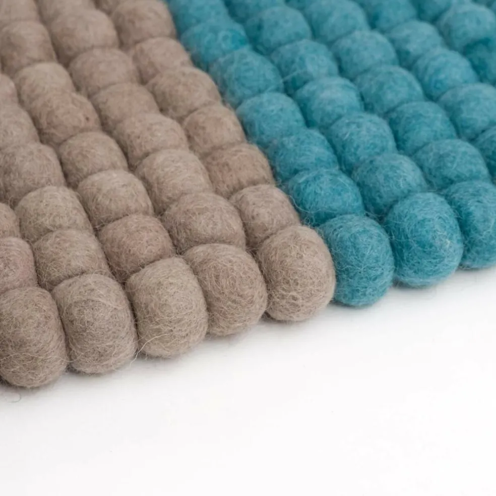 Cube Filzkugelteppich rechteckig