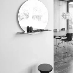 Cut Ablagebord mit Spiegel Ø 75cm